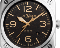 reloj bell & ross br03-92 golden heritage BR0392-GH-ST/SCA