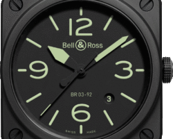 reloj bell & ross br03-92 nightlum BR0392-BL3-CE/SCA