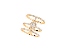 Anillo de oro con diamantes Glam’Azone triple con diamantes Messika