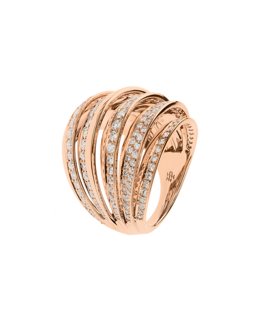 anillo en oro rosa con diamantes