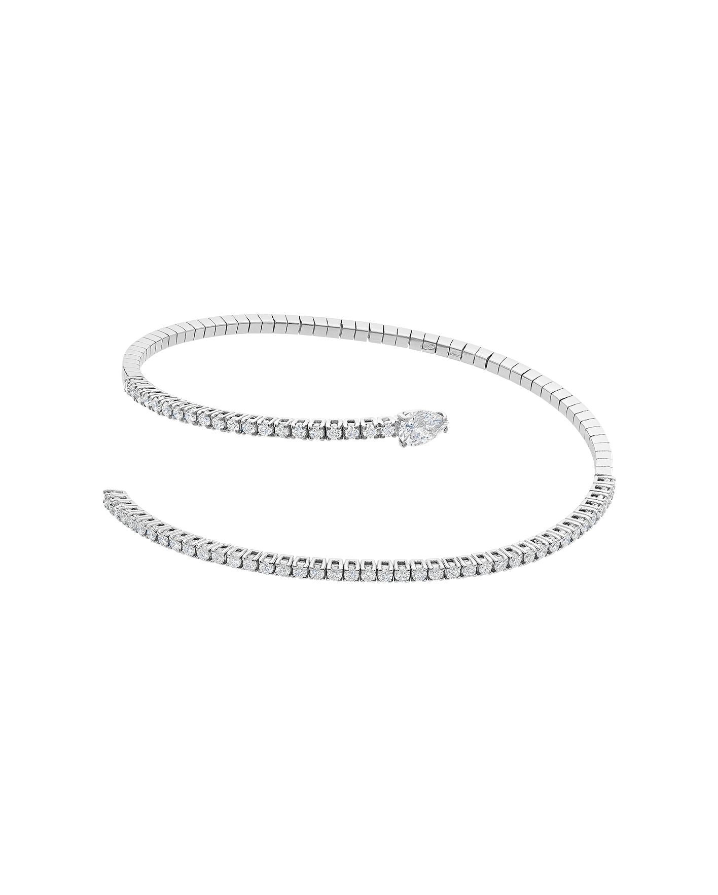 brazalete peyrelongue espiral sencilla con diamantes