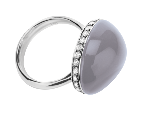 anillo con moonstone gris y diamantes peyrelongue