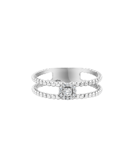 anillo en oro blanco con dos brazos de diamantes peyrelongue