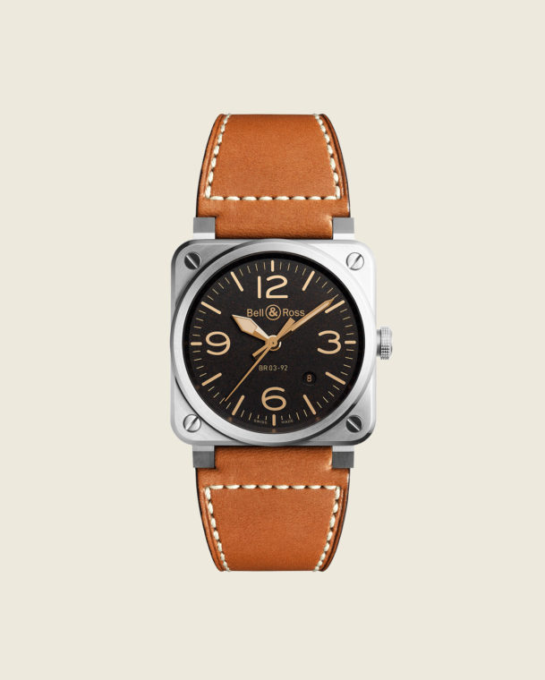 reloj bell & ross br03-92 golden heritage BR0392-GH-ST/SCA