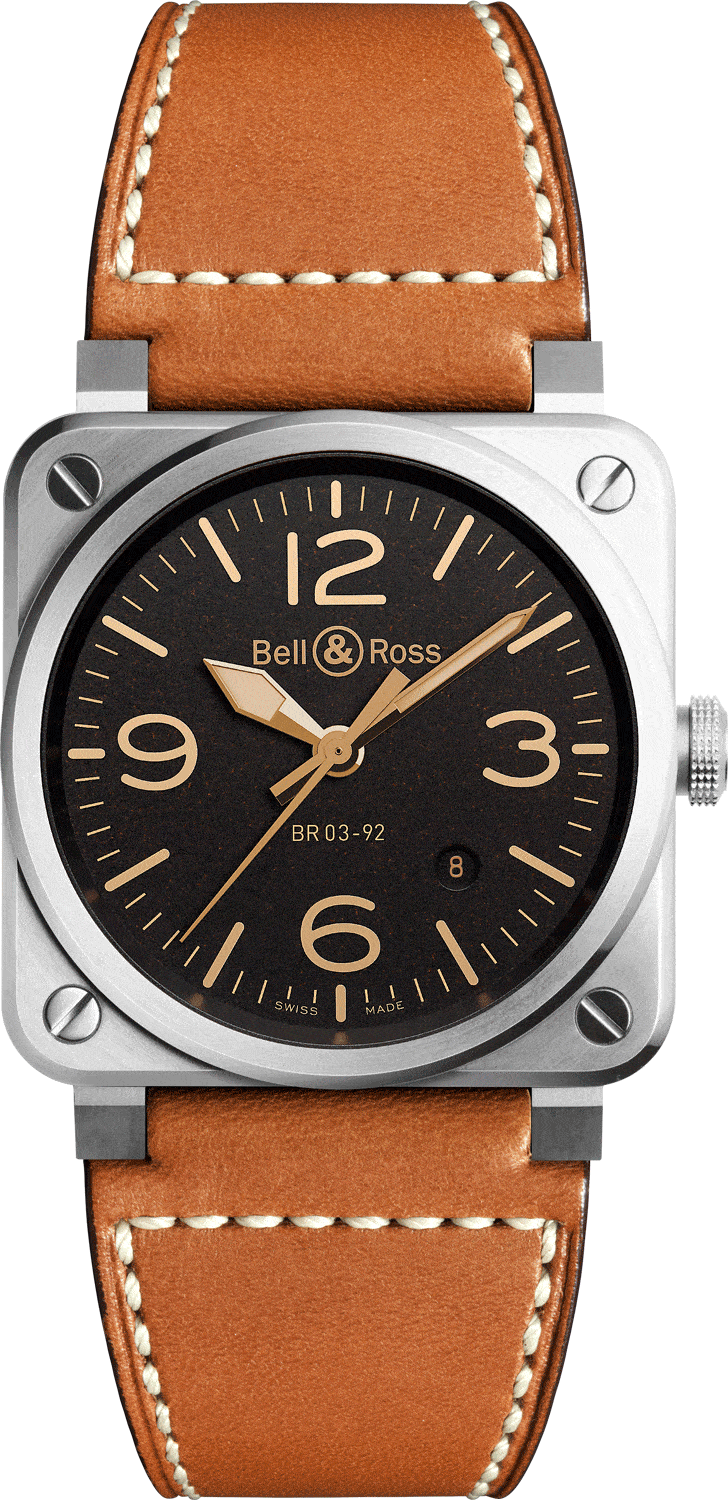 reloj bell & ross br03-92 golden heritage BR0392-GH-ST/SCA