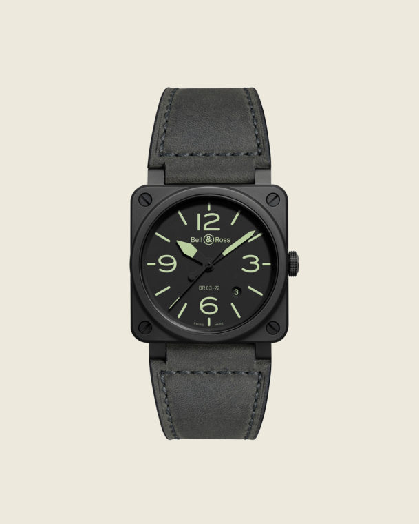 reloj bell & ross br03-92 nightlum BR0392-BL3-CE/SCA