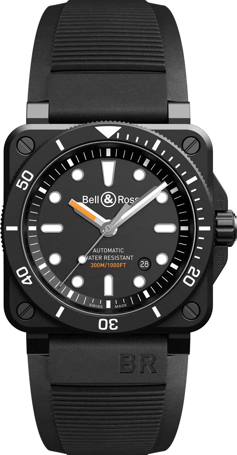 reloj bell & ross br03-92 diver black matte BR0392-D-BL-CE/SRB