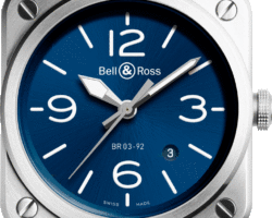 reloj bell & ross br03-92 blue steel BR0392-BLU-ST/SCA