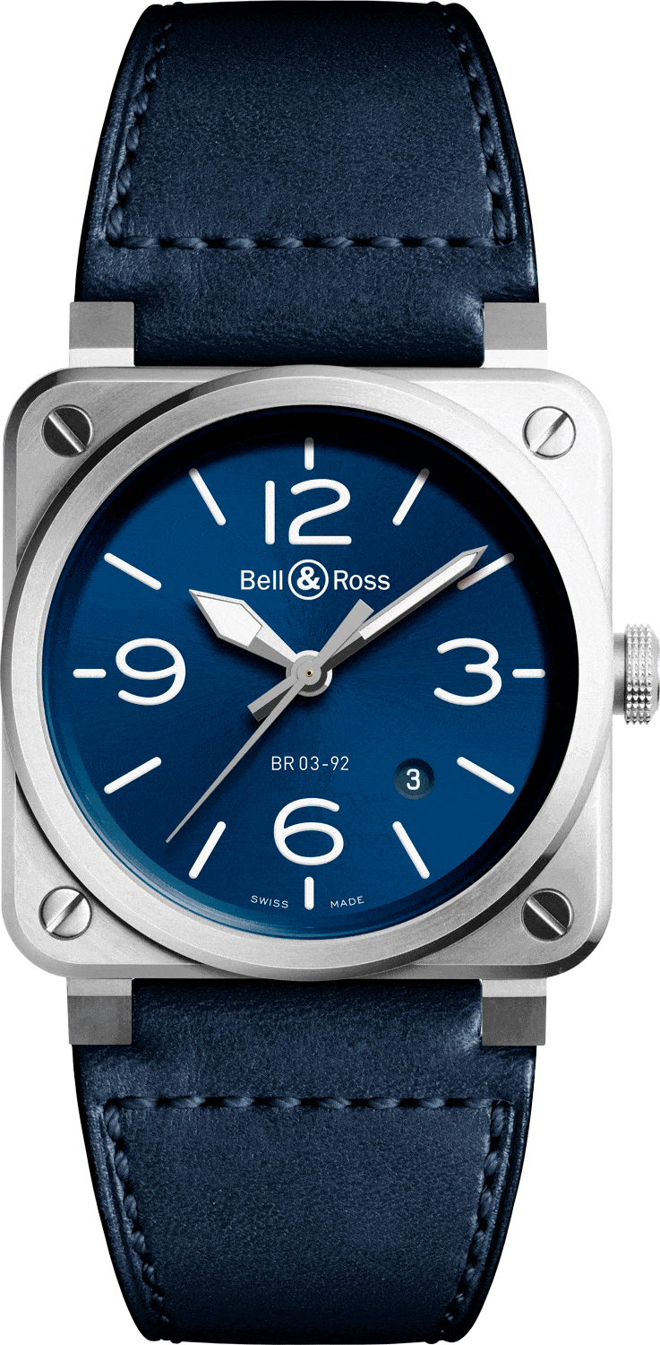 reloj bell & ross br03-92 blue steel BR0392-BLU-ST/SCA