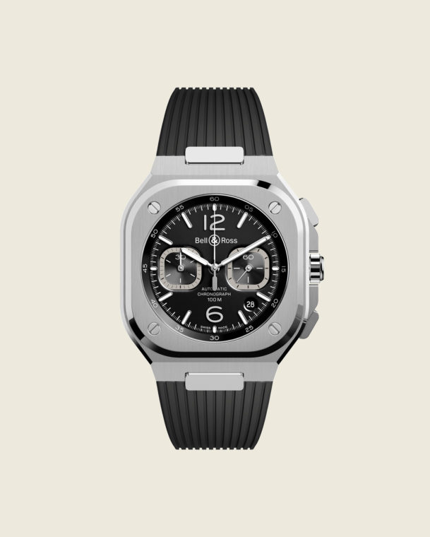 reloj bell & ross br05 chrono black steel BR05C-BL-ST/SRB