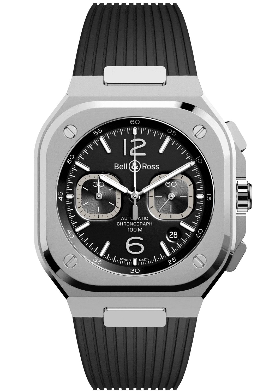 reloj bell & ross br05 chrono black steel BR05C-BL-ST/SRB