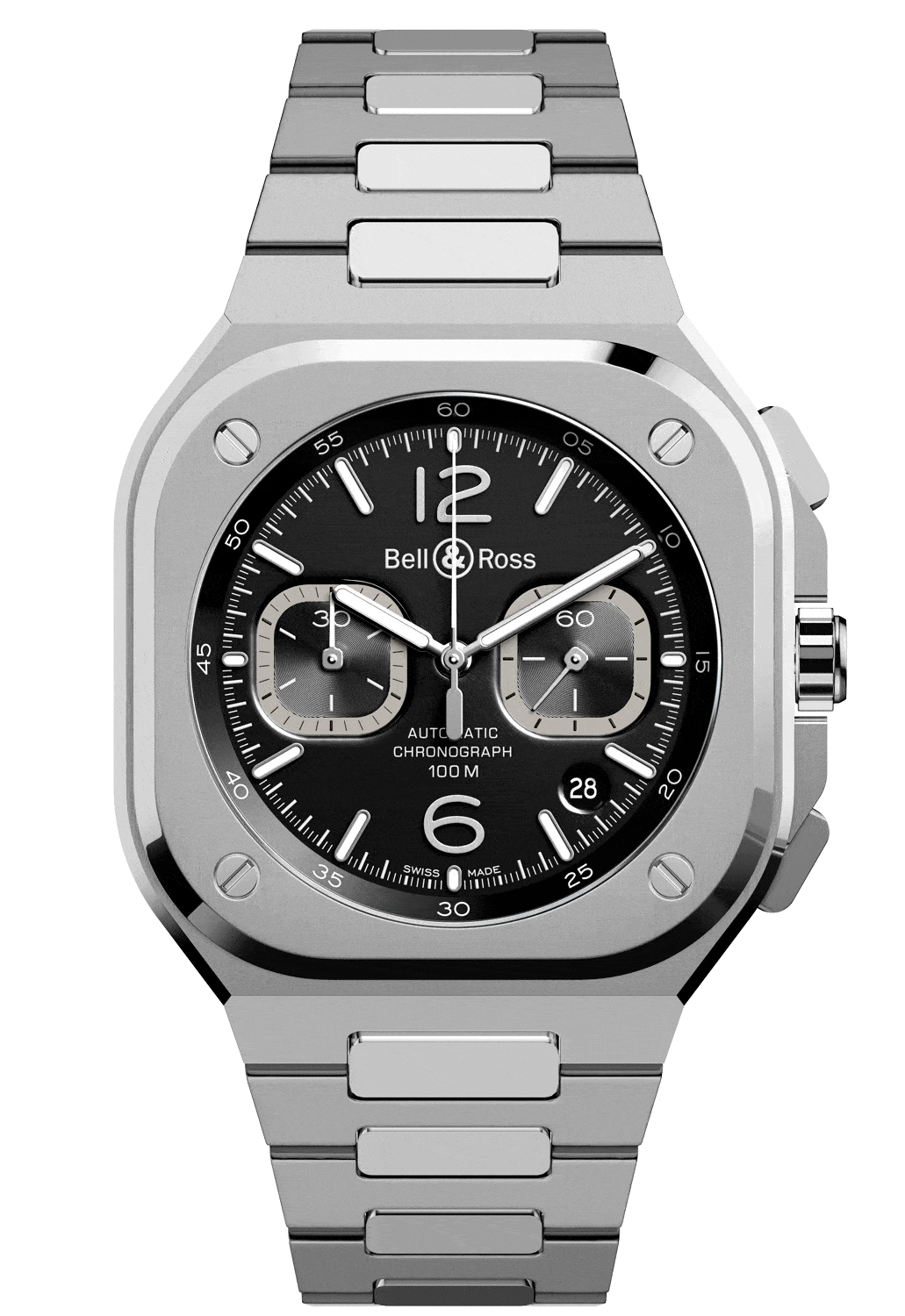 reloj bell & ross br05 chrono black steel BR05C-BL-ST/SST