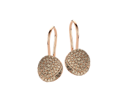 aretes bigli mini waves con diamantes brown