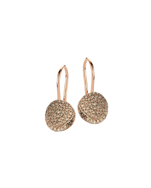 aretes bigli mini waves con diamantes brown