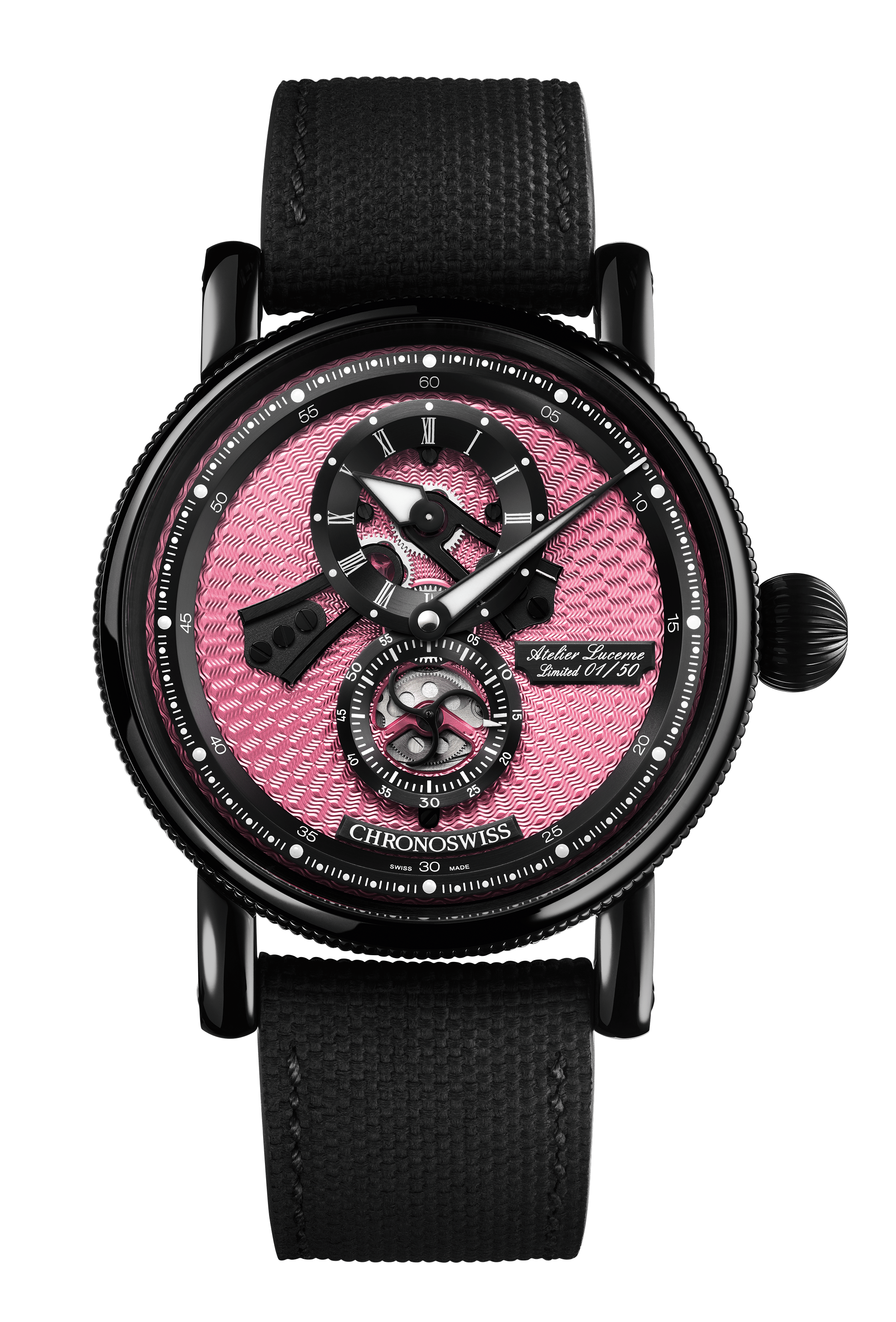 reloj chronoswiss flying regulator open gear pink panther CH-8755-PIBK