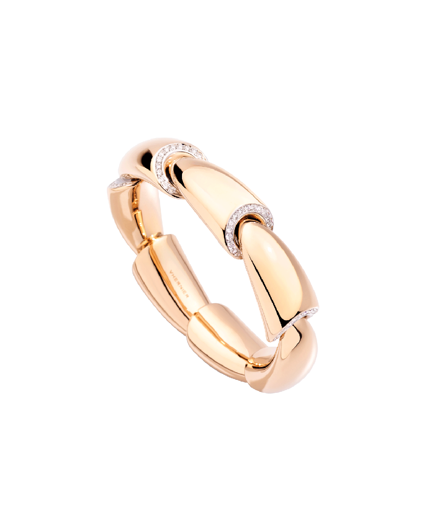 Brazalete en oro rosa con diamantes