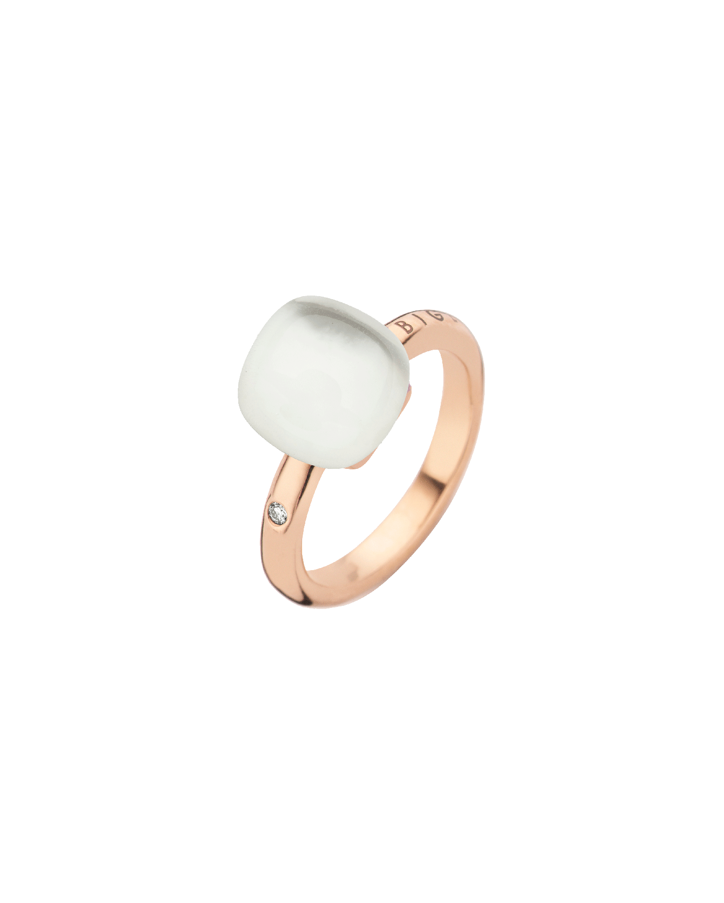 anillo bigli mini sweety con cristal de piedra y madre perla