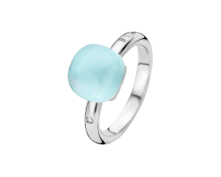 anillo bigli mini sweety con cristal de piedra, madreperla y turquesa