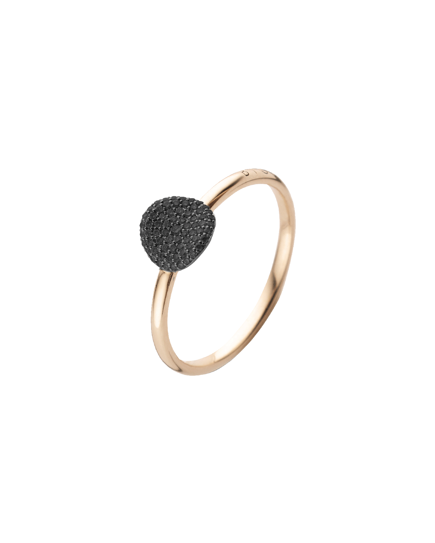 anillo bigli mini waves con diamantes negros