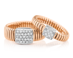 anillos de oro rosa de 18k con diamantes peyrelongue