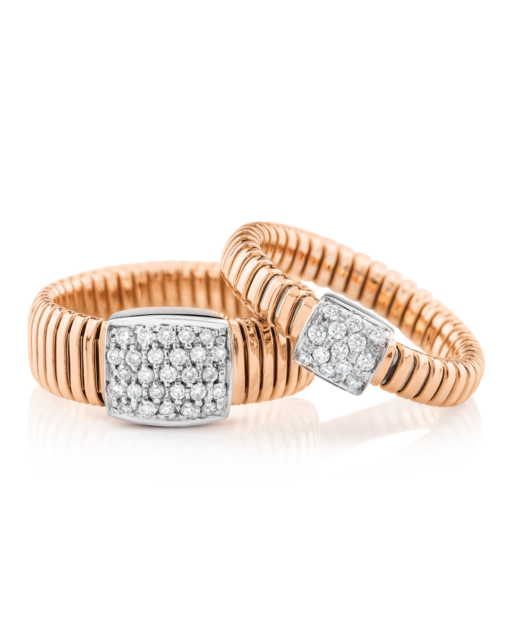 anillos de oro rosa de 18k con diamantes peyrelongue