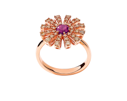 anillo damiani margherita oro rosa diamantes brown amatista 20072763