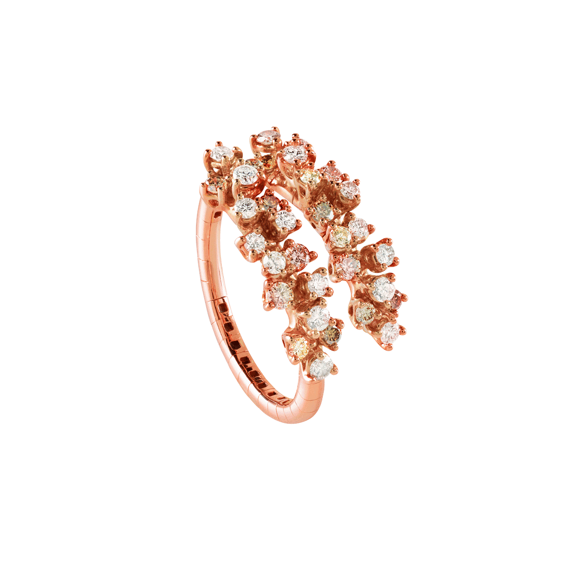 anillo damiani mimosa oro rosa diamantes 20078491