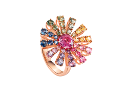 anillo damiani margherita oro rosa zafiros solores 20088152