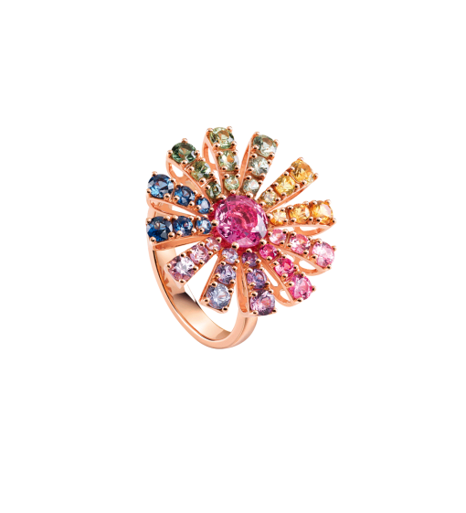 anillo damiani margherita oro rosa zafiros solores 20088152