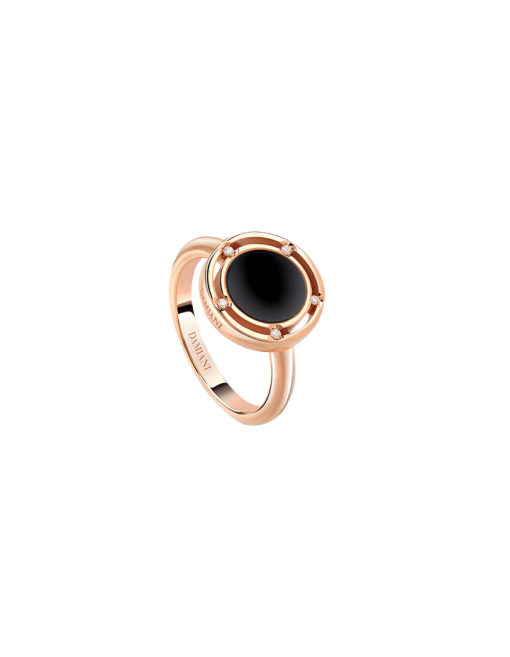 anillo damiani d side oro rosa onix 20084411