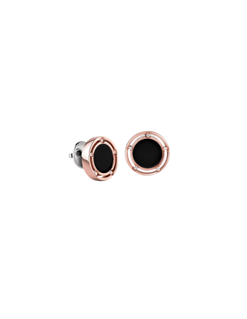 Aretes damiani d side oro rosa onix 20080431