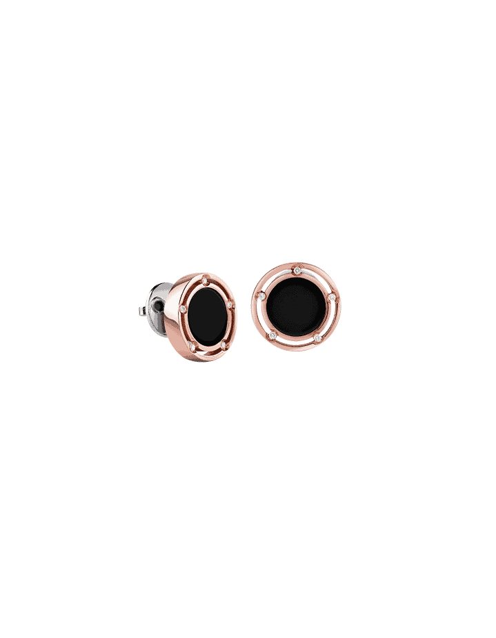 Aretes damiani d side oro rosa onix 20080431