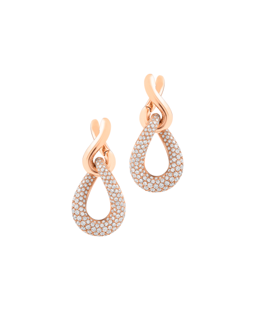 aretes infini en oro rosa con diamantes peyrelongue