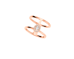 anillo messika glamazone doble oro rosa diamantes