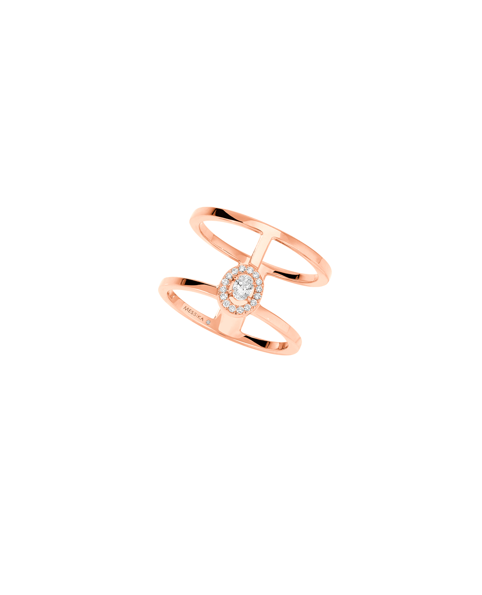 anillo messika glamazone doble oro rosa diamantes