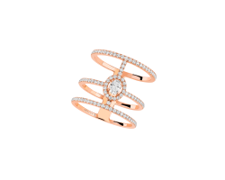 anillo messika glamazone oro rosa diamantes triple