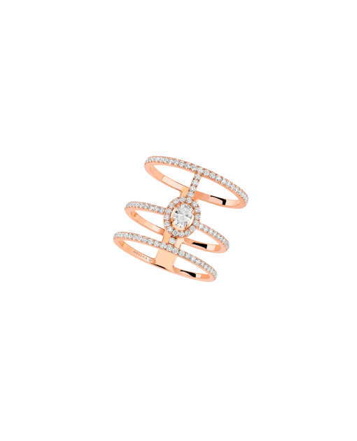 anillo messika glamazone oro rosa diamantes triple