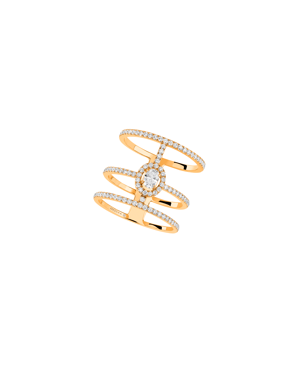 Anillo de oro con diamantes Glam’Azone triple con diamantes Messika