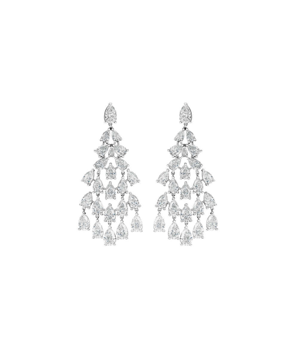 aretes de oro blanco con diamantes peyrelongue