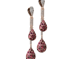 Aretes gota peyrelongue con rubies