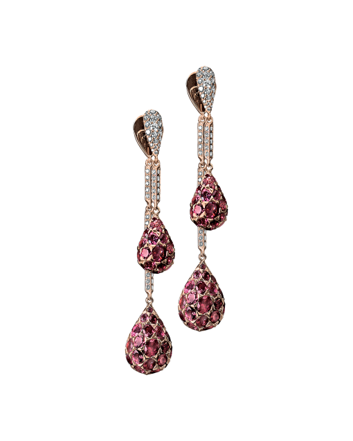 Aretes gota peyrelongue con rubies