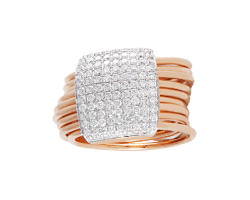 anillo platino de oro rosa con oro blanco y diamantes peyrelongue