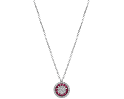 collar peyrelongue de oro blanco con diamantes y rubies