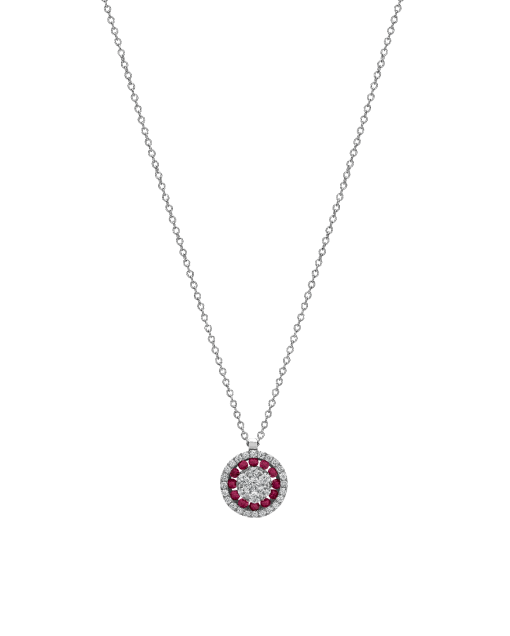 collar peyrelongue de oro blanco con diamantes y rubies