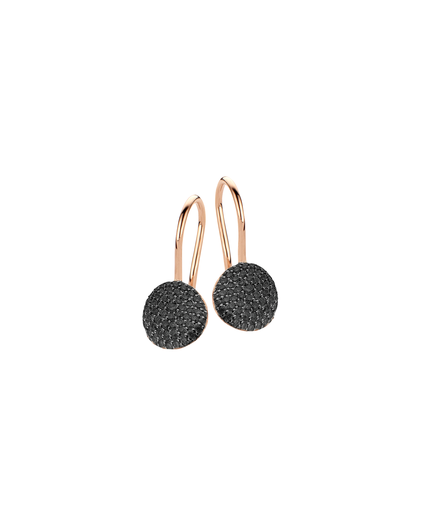 aretes bigli mini waves con diamantes negros