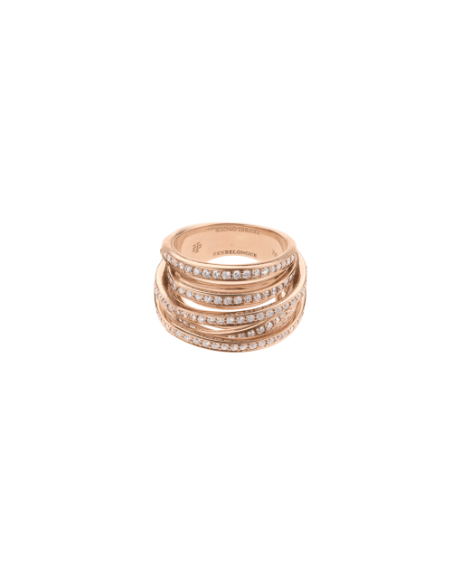 anillo peyrelongue en oro rosa con diamantes