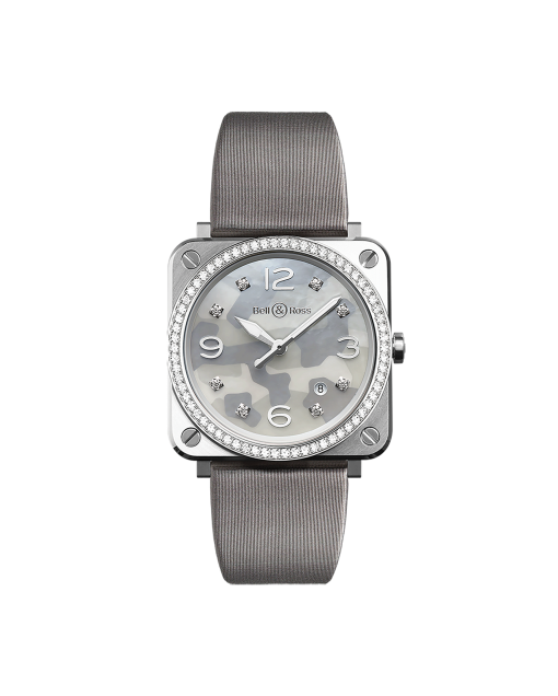 reloj para mujer bell and ross brs cammo grey cammo diamonds