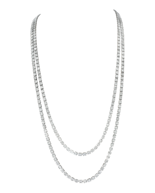 Collar largo Peyrelongue de diamantes baguette