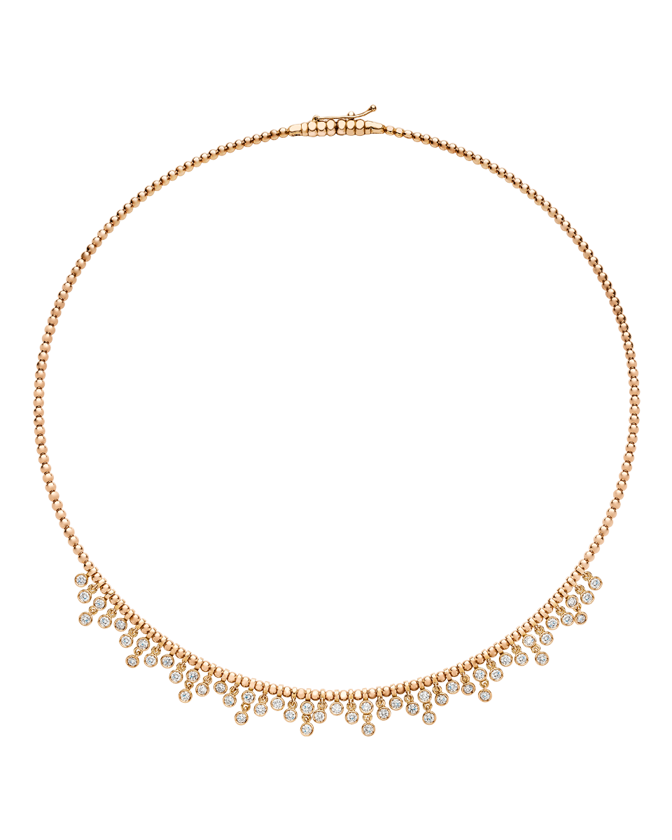 collar peyrelongue en oro rosa con diamantes