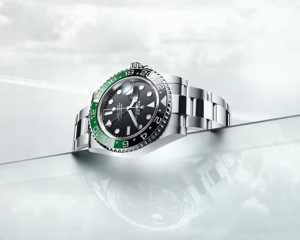 Rolex GMT Master II para zurdos color verde Peyrelongue